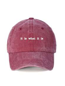1pc "It Is What It Is" Printed Baseball Cap, Breathable, Fashionable Unisex, Suitable For Travel, Outdoor Sports, Holiday Gift,Summer,Beach - Multicolor - View 6