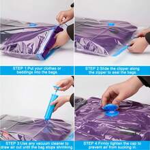 8pcs/Set (60cm*40cm) Large Vacuum Storage Bags With Manual Air Pump, Clothes Vacuum Compression Bags, Suitcase Vacuum Compression Bags With Pump, Suitable For Clothes, Pillows, Quilts, Blankets, Bedding Vacuum Storage - View 8