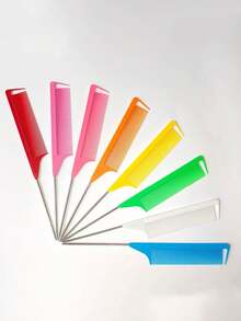 3 chiếc lược đuôi chuột dành cho nữ, lược răng thưa bằng thép không gỉ, thích hợp sử dụng tại nhà và salon tóc. - Nhiều màu - Xem 3