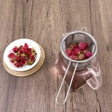 1 pieza/2 piezas Colador de té de acero inoxidable para uso doméstico, filtro de malla de una sola oreja, accesorio para ceremonia de té, se puede colgar para preparar té - Multicolor - Ver 6