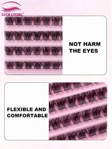 120 sợi mi giả D Curl Wispy Lash Clusters 8-16mm hỗn hợp, mi giả riêng lẻ mềm mại, nhẹ, có thể tái sử dụng, tự nối mi tại nhà. - C - Xem 5