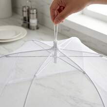 Cubierta para Comida Pop-Up 40cm Tapadera Mosquitera de Malla Grande Tapa Platos Plegable para Cocina y Exterior - Plateado - Ver 2
