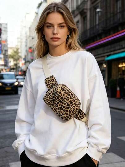 Solid Color/ Leopard Print, Multiple Colors Available, Suitable For Workwear, Casual, Streetwear And Various Styles, Suitable For Both Men And Women