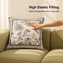 1 pieza Funda de almohada decorativa con estampado floral de franela, sin relleno de almohada, adecuada para sala de estar, sofá, cabecera de dormitorio, decoración suave para habitación modelo - Flores blancas - Ver 9