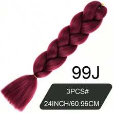 3PCS/Set24inch Synthetic Crochet Braid, Low-Temperature Synthetic Fiber Weaving Extension, Professional Synthetic Fiber Crochet Multi-Color Weaving, Multiple Color Choices, Suitable For Female Role-Playing, Soft Eight Wood Floor, Heat Setting, 300grams/Bag, Weaving Extension, Suitable For Occasions Such As Christmas, New Year, Jia Nian Hua Music Festival, Etc - Multicolor - View 16