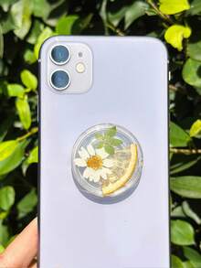 印花夏季水果花卉手机支架，可扩展桌面支架，指环支架，兼容、三星、安卓手机壳，带支架底座，女孩礼物 - 彩色 - 查看 4
