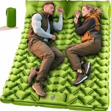 2-Person Self-Inflating Sleeping Pad With Foot Pump, Suitable For Backpacking, Hiking, Camping, Tents, Portable Camping Mat - Multicolor - View 1