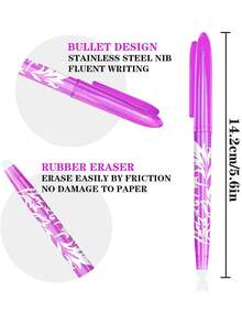 12pcs/Pack (6 Erasable Pens + 6 Refills) Colorful Erasable Gel Pens, 0.5mm Erasable Neutral Pen Set, Office Writing Stationery - Multicolor - View 3