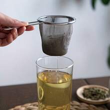 1 pieza/2 piezas Colador de té de acero inoxidable para uso doméstico, filtro de malla de una sola oreja, accesorio para ceremonia de té, se puede colgar para preparar té - Multicolor - Ver 3