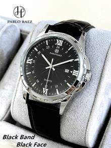 Pablo Raez 1 chiếc đồng hồ nam chính hãng, sang trọng, bằng thép không gỉ, dây da màu nâu đen, chống nước 50M, chất lượng AAA, màu bạc không gỉ, hiển thị vạch chỉ giờ và chữ số Ả Rập, lịch, dây đeo bằng thép chắc chắn, thương hiệu nổi tiếng, thiết kế mới, thời trang thường ngày, đồng hồ thạch anh cho nam, kim dạ quang, chữ số La Mã, đồng hồ đeo tay cao cấp dành cho doanh nhân, thích hợp sử dụng hàng ngày, quà tặng giáo viên, quà tặng bố hoặc bạn trai, quà sinh nhật, tốt nghiệp, đám cưới. - Một cỡ - Xem 15