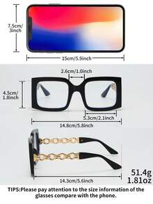 LiMiaoMiao 1 pezzo Occhiali da lettura rettangolari vintage unisex, multicolore, lenti trasparenti, occhiali da computer/lettura, ingrandimento da +1,0 a +4,0, con custodia e panno, adatti come regalo per le vacanze - trasparente - Visualizzare 3