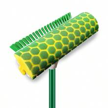 Niy Griy Sponge Mop Ih Buil-In Scrub Brush And Seel Handle - 肉凍 - 查看 8