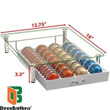 DecoBrothers - Cajón para cápsulas Vertuo de vidrio templado crystal para 28 cápsulas grandes o 56 pequeñas de  organizador color - Blanco - Ver 4