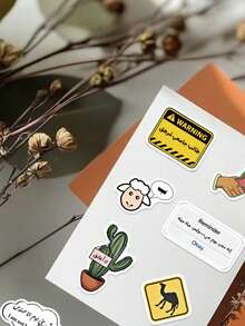 50 Arabic Funny Emoticon Sticker Adult Sticker Set Satirical Emoticon Sticker Waterproof Cool Sticker Laptop Handmade Supplies Vinyl Sticker - Multicolor - View 6