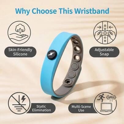 1pc Unisex Flat Lightning Negative Ion Silicone Anti-Static Bracelet, Removes Static Electricity, Suitable For Campus, Running, Sports, Energy Balance, Versatile New Style, Student Fashion, Gift For Women