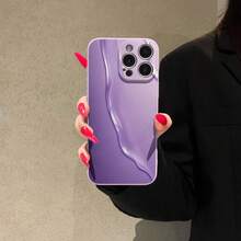 Liquid Wave Pattern Phone Case Compatible With  17  16 Pro Max  15 Pro Max  13 And  12 Made Of TPU Material Providing Shock And Drop Protection - Purple - View 2