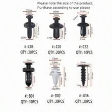 100pcs Automotive Plastic Bumper Clips Kit, Push-In Rivet Fasteners + Removal Tool, Universal Car Modification Repair Fixing Accessories - Car Fasteners - View 12