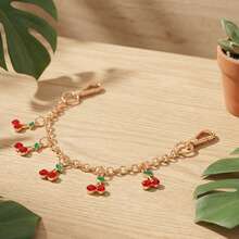 1pc Cherry Metal Wallet Chain Extender Accessory, Suitable For Crossbody Bag Strap Chain - Gold - View 8