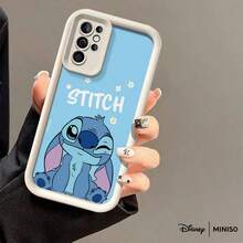 名创优品迪士尼史迪奇闪烁蓝色TPU手机壳，“STITCH”字母保护套，兼容三星S26 Ultra/S26 Edge/S26 Plus/S26/S25 Ultra/S25 Plus/S25/S25FE/S25Edge/S24 Ultra/S24 Plus/S24/S24FE/S23FE/S23 Ultra/S23 Plus/S23/S22 Ultra/S22 Plus/S22/S21 Ultra/S21 Plus/S21/A15/A16/A17/A23/A24/A25/A26/A33/A34/A35/A36/A52/A53/A54/A55/A56/A71/A72/A73，圣诞礼物送给女朋友 - 白色 - 查看 26