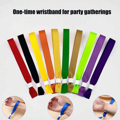 10 Stück/20 Stück/50 Stück/100 Stück einstellbare Einweg-Polyester-Armbänder in verschiedenen Farben, Patientenarmbänder für den Krankenhausgebrauch, geeignet für Veranstaltungen, Geburtstage, Hochzeiten, Gruppenveranstaltungen, Musikfestivals und Konzerte, um eine festliche Atmosphäre für Musikkonzerte und Feiern zu schaffen. Großbestellungen möglich.