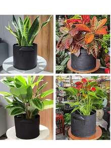 黑色毛毡手提袋、种植袋、育苗袋、花盆袋、花卉袋 - 黑色圓桶 - 查看 3
