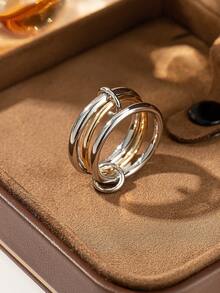 Fashionable Multi-Layer Adjustable Colorful Ring Set, Suitable For Women's Daily Wear - Multicolor - View 4