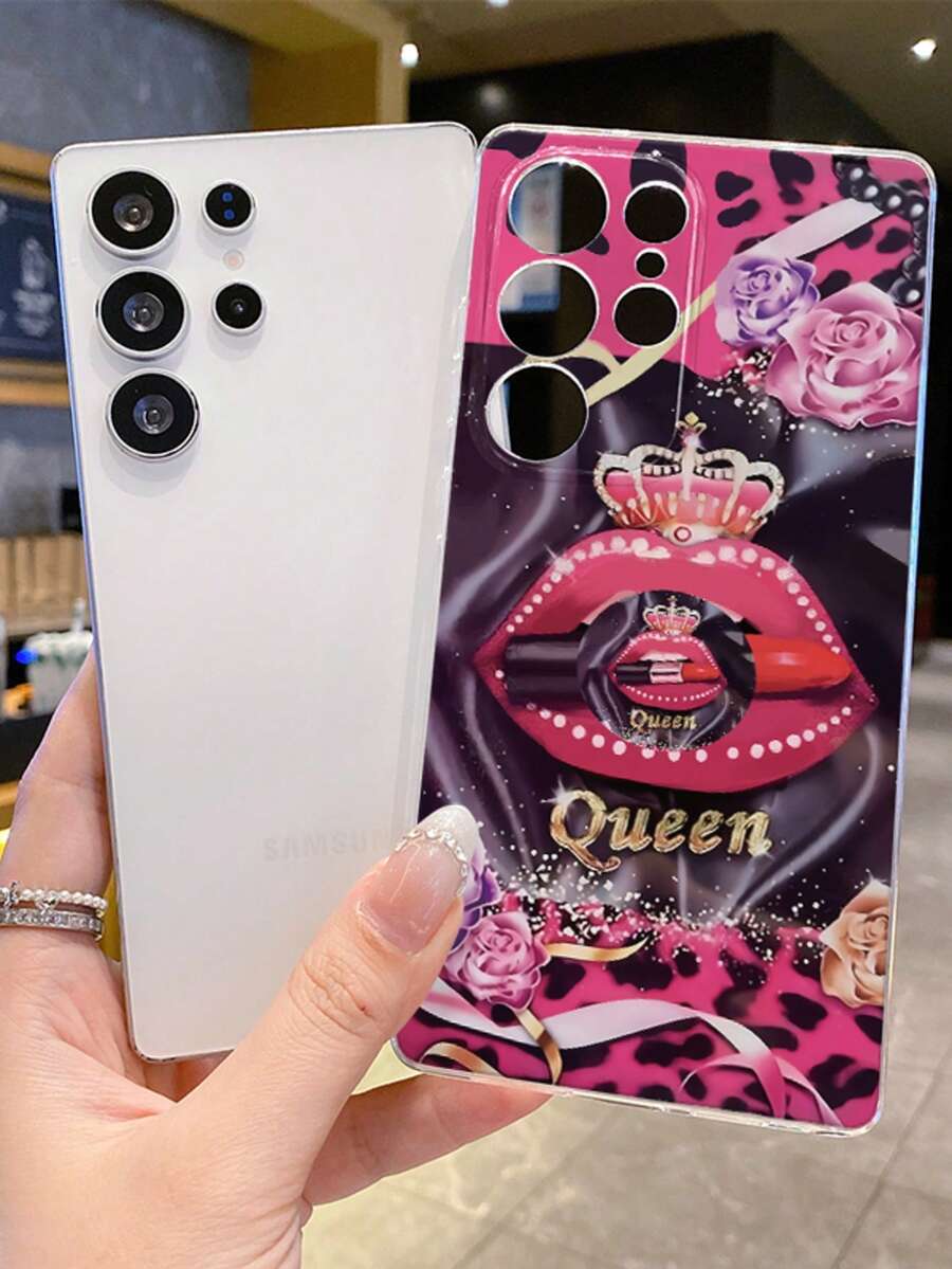 Y2K 女王皇冠玫瑰透明手机壳，适用于三星 Galaxy S24/S25/S26 手机 17 Pro Max/16/15/14 Pro Max，柔软 TPU 边框保护套 - 彩色 - 查看 1