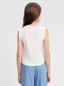 Balabala Áo tank top mùa hè cho bé gái 2026, áo thun không tay bằng cotton mềm mại, nhẹ và thoáng khí, kiểu dáng ngọt ngào, thoải mái. - Benbai - Xem 3