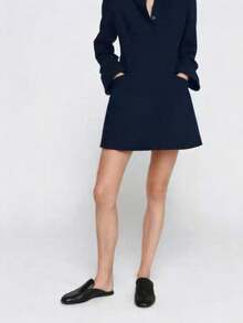 2026春夏新款女鞋，皮革褶皱露跟圆头乐福鞋 - 黑色 - 查看 3