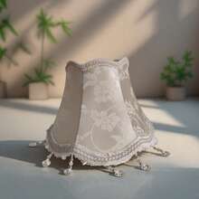 Vintage Style Lampshade Princess Style Lampshade Pearl White Fabric Handmade Lampshade (No Wiring Required, Light Not Included), Suitable For Bedrooms, Studies, Living Rooms And Other Scenes - Fabric Princess Lampshade - View 5