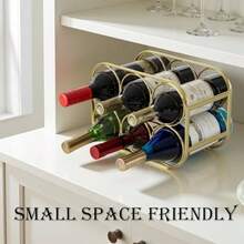 Buruis - Estante vino morno soporte metal para cocina despensa y almacenamiento de gabinetes no requiere montaje dorado - Amor dorado - Ver 8