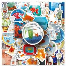 50 Pieces Of Goldfish Japanese Ins Style Stickers Dopamine Exquisite Small Fresh DIY Graffiti Hand Account Material Tea Cup Stickers - Multicolor - View 1