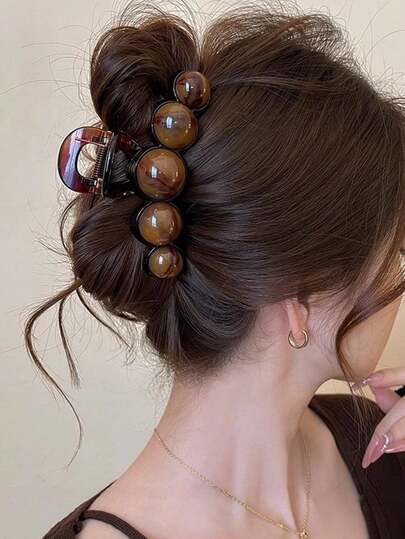 1pc High-Quality Faux Pearl Hair Claw Clip, Large Size Suitable For Thick Hair, Hair Accessory For Bun Updo,Stocking Stuffers,Stocking Fillers,Stocking Stuffers For Women,Stocking Fillers Women, Stocking Stuffers For Adults,Stocking Fillers For Adult,Hair Stuff,Coming-Of-Age Hair Accessory, Hair Accessories,Gift Ideas For Women,Beauty Stocking Fillers, Gifts For Women Beach Hair Clips