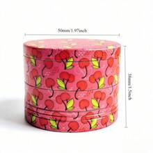 The Luxe Grinder | 2 Inch Cute Pink Strawberry, Cherry & 2.5 Inch Leopard Print | Chic Zinc Alloy For Her,  Accessories, Gift For Smokers - Cherry - View 2
