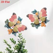 2D Flat Printing, Bohemian Style Acrylic Pink Butterfly Wall Art Decor - Perfect For Patio, Garden, Yard, Living Room And Bedroom Outdoor Fence Decoration - Ideal For Festivals, Parties, And A Perfect Gift For Family And Friends - Multicolor - View 1