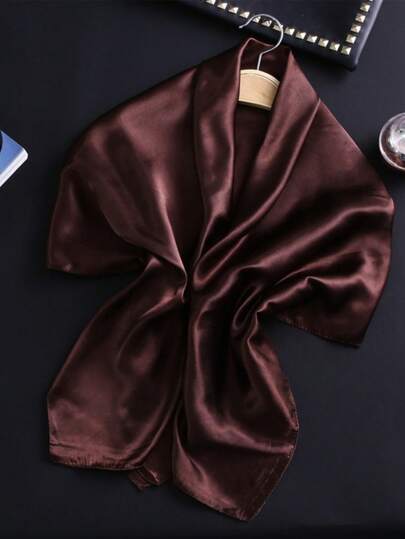 1条装纯色缎面90厘米方巾