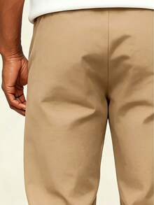 AHTELB Men's Solid Color Casual Cargo Pants, Breathable Comfortable Fashion Suitable For Outdoor Sports, Multi-Pocket Loose Straight Leg Trousers, Spring/Summer/Autumn - Khaki - View 5