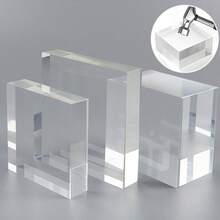 1 Piece, Transparent Acrylic Crystal Cube Display Stand, Solid Transparent Square Block, Suitable For Displaying Jewellery, Watches, Cosmetics And Photography Props - Square Style - View 7