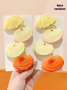 8个/套可爱水果片造型发夹,灵感源自干果片,逼真设计包括苹果、梨、菠萝、柿子,轻盈舒适,适合女孩和女士佩戴,为甜美公主风或休闲可爱风增添俏皮魅力。 - 彩色 - 查看 14