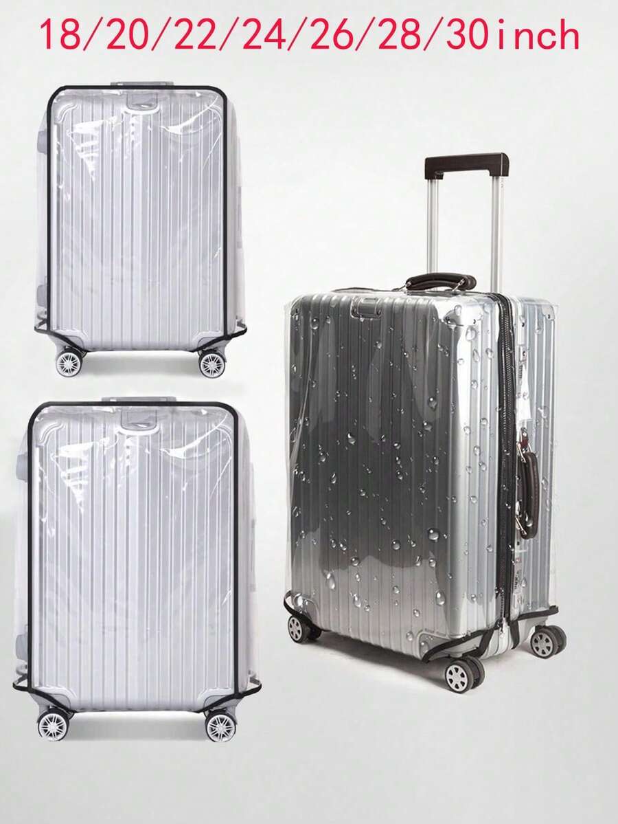 一体式PVC可拆卸通用超透明行李箱罩，行李箱罩，旅行行李防尘罩，旅行行李保护罩，拉杆箱罩 - 無色 - 查看 1