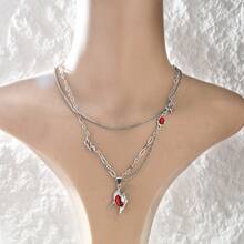 Ren Yu Deep Space Peripheral Xia Yi Zhuo Engraved Apple Necklace, Qin Che Qi Yu Same Style Red Maple Season Little Fish Pendant - 彩色 - 查看 5