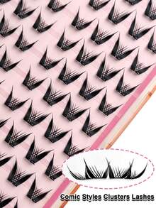 80 sợi mi giả tự dính, không cần keo, kiểu hoạt hình, từng sợi mềm mại, có thể tái sử dụng, phụ kiện trang điểm. - C - Xem 7