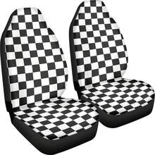 Car Seat Cover Black And White Chess Pattern Front For Cars, Easy To Install Cover Set, Accessories Auto Trucks Van SUV - Multi02 - 查看 4