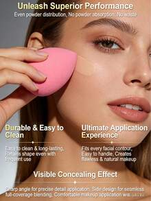 6pcs/Pack Random Color Large Makeup Sponges, Dry & Wet Use, Water Drop Shaped Angled Cut, Makeup Sponge Puff, Makeup Tools, Dorm, Back To School, Student - 彩色 - 查看 4