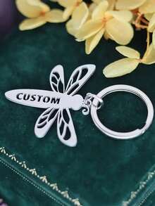 Stainless Steel Dragonfly Keychain, Personalized Engraved Keychain, Birthday Anniversary Memorial Gift - Multicolor - View 4