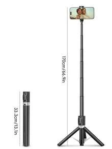 Adjustable Quality Type Selfie Stick & Tripod Latest 170cm Bluetooth Remote Control Selfie Stick With Phone Holder/Retractable Tripod, Can Directly Pop Open Into Tripod Stand. Suitable For Video Shooting And Recording Daily Life, An Excellent Portable Tripod Selfie Option With 360-Degree Rotation And Anti-Shake Function Mother's Day Spring - Black - View 10
