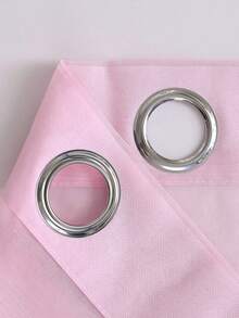 1pc Sheer Curtain, Grommet Curtain, Light Filtering Curtain, Semi-Transparent Curtain, Home/Office Use Curtain, Solid Color Modern Minimalist Polyester Voile Curtain, Softens Light, Suitable For Bedroom, Living Room, Balcony, UV Protection - Pink - View 3
