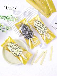 Matte Ice Cream Bar Packaging, Homemade Ice Pop Plastic Sealed Bags, Handmade Transparent Fresh Green Ice Cream Packaging Bags, Suitable For Family Gatherings - Multicolor - View 12