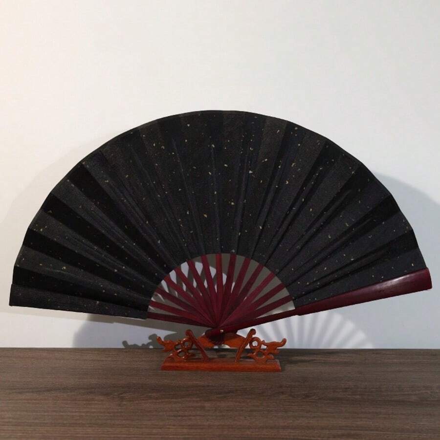 10-Inch Blank Wax-Printed Folding Fan, Calligraphy Inscription, Chinese Style, Millennium Red With Gold Powder Folding Fan - Multicolor - View 1