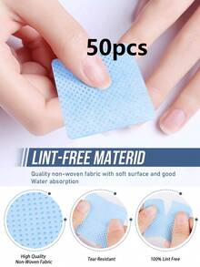 2000/1000/200 片装指甲清洁湿巾 - 专业无绒指甲油卸除棉片，UV凝胶清洁湿巾，无香型指甲准备和修整美甲艺术清洁工具（蓝色） - 藍色 - 查看 11